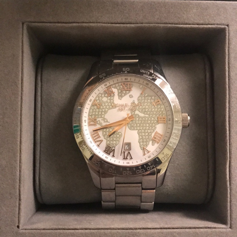 Michael Kors Silver Global Glam Watch Silver